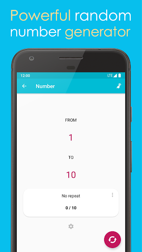 Random number generator - عکس برنامه موبایلی اندروید