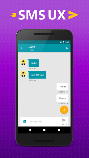Sms UX - Fast sms app, messenger, voice to text - عکس برنامه موبایلی اندروید