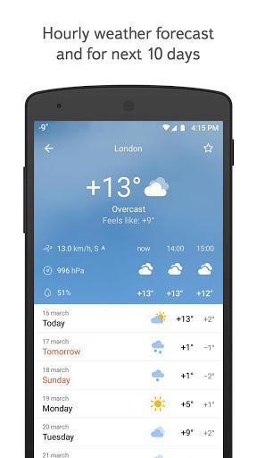 Yandex Weather - عکس برنامه موبایلی اندروید