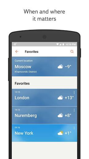 Yandex Weather - عکس برنامه موبایلی اندروید