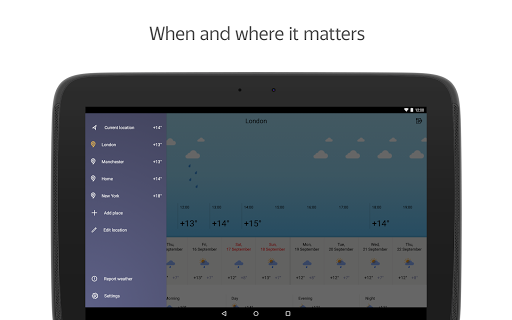 Yandex Weather & Rain Radar - عکس برنامه موبایلی اندروید