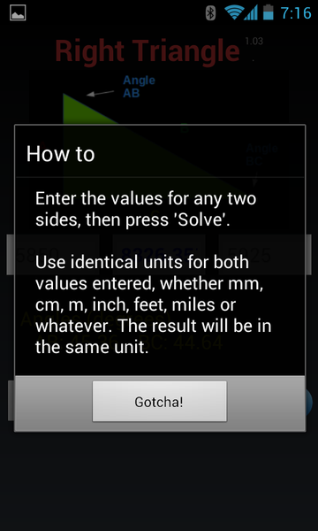 Right Triangle - Image screenshot of android app