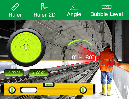 Ruler, Protractor, BubbleLevel - عکس برنامه موبایلی اندروید