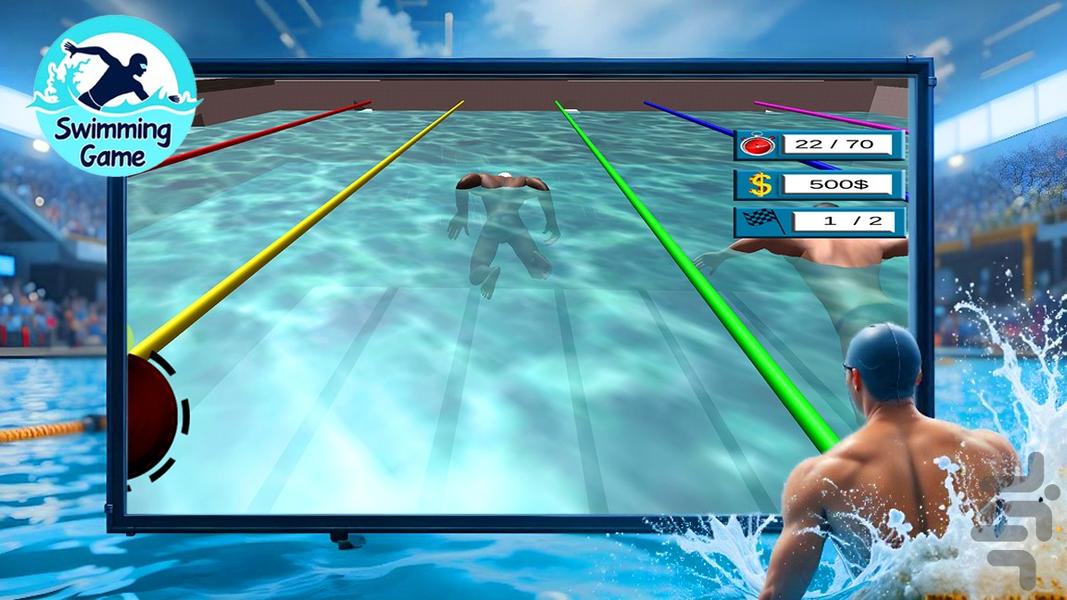 بازی مسابقات شنا - Gameplay image of android game