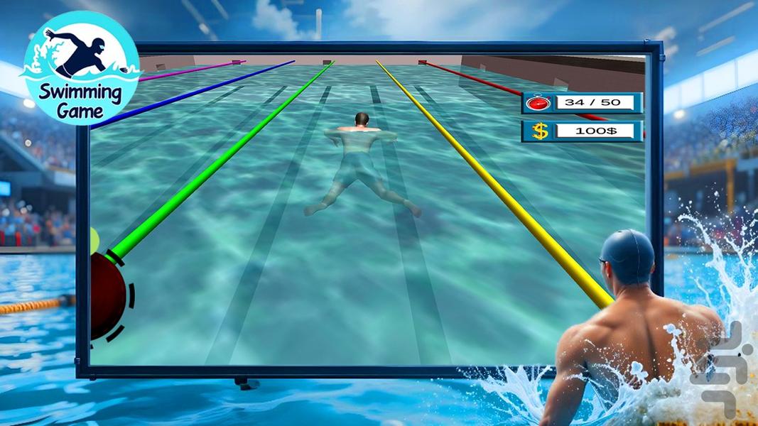 بازی مسابقات شنا - Gameplay image of android game