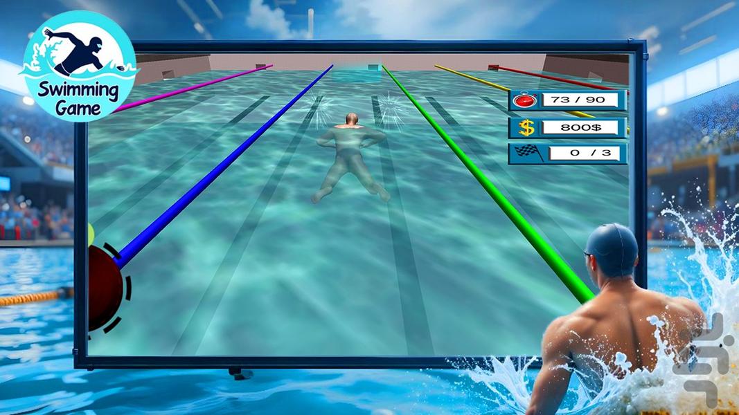 بازی مسابقات شنا - Gameplay image of android game