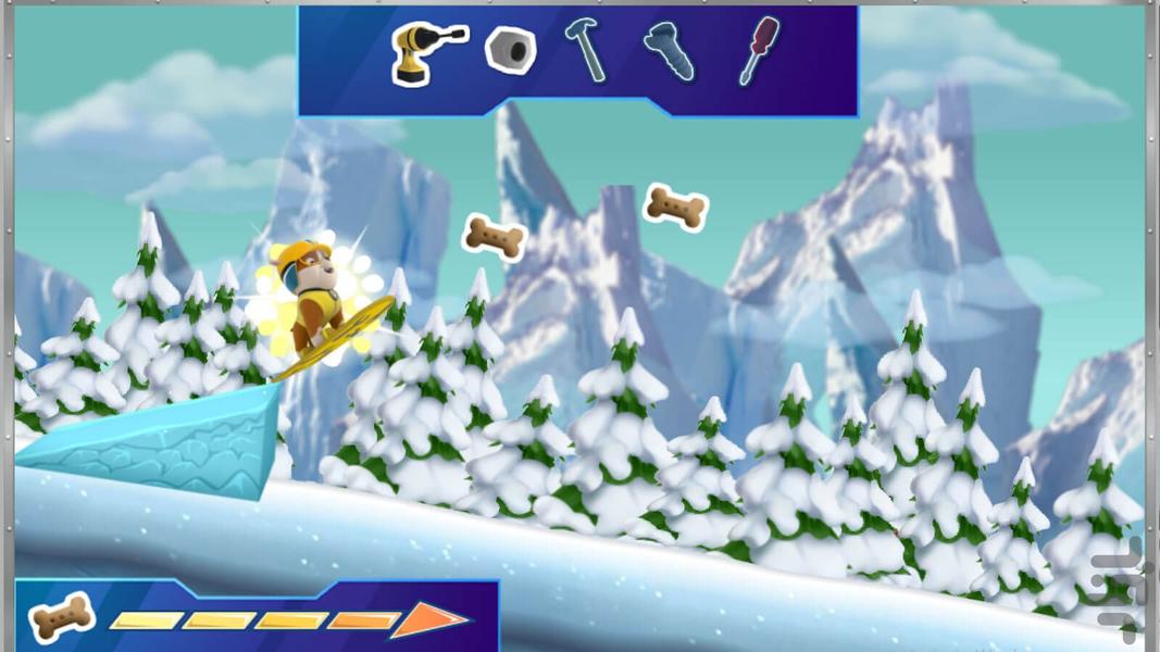 paw patrol snow slide game - Gameplay image of android game