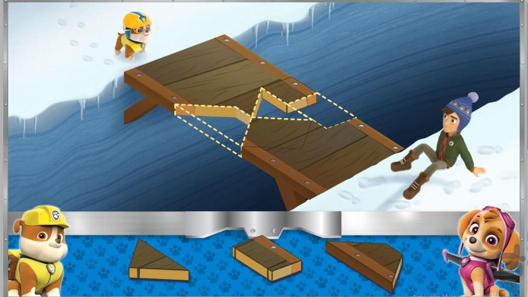 paw patrol snow slide game - Gameplay image of android game