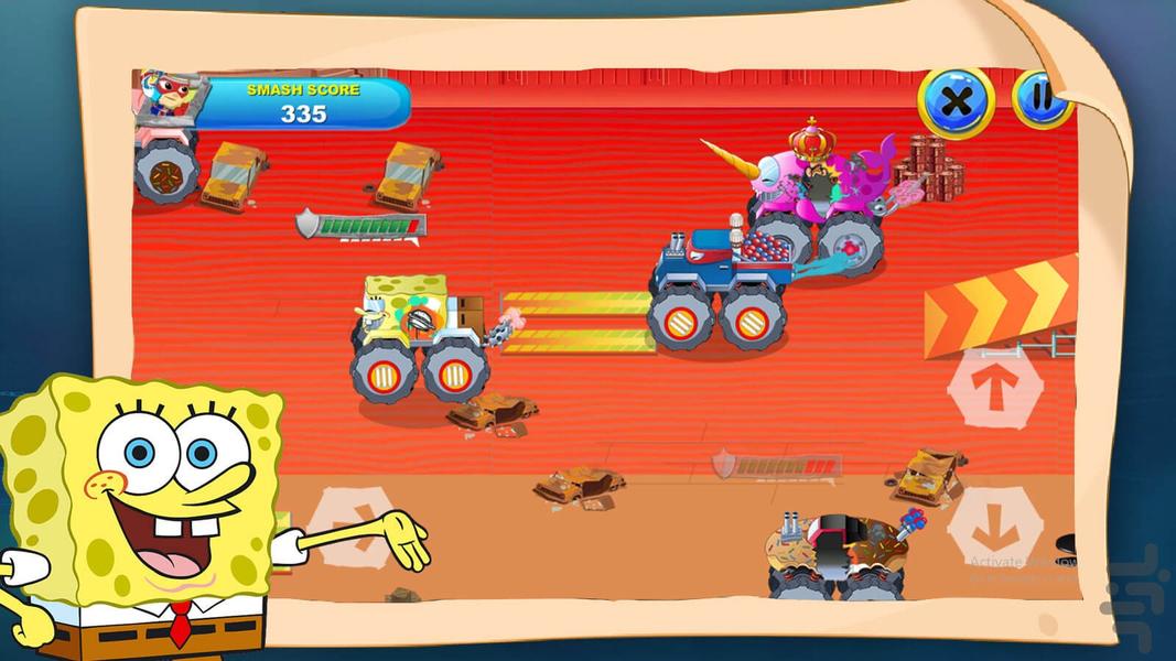 Spongebob car ride game - Gameplay image of android game