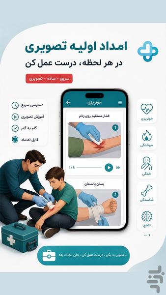 سلامتیار | کمکهای اولیه و امداد - عکس برنامه موبایلی اندروید