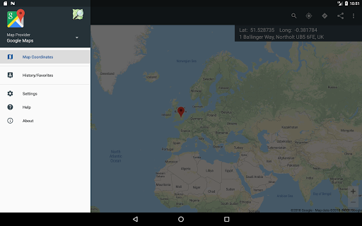 Map Coordinates - Image screenshot of android app