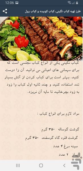 آموزش انواع کباب - Image screenshot of android app