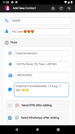 Add New Contact - Image screenshot of android app