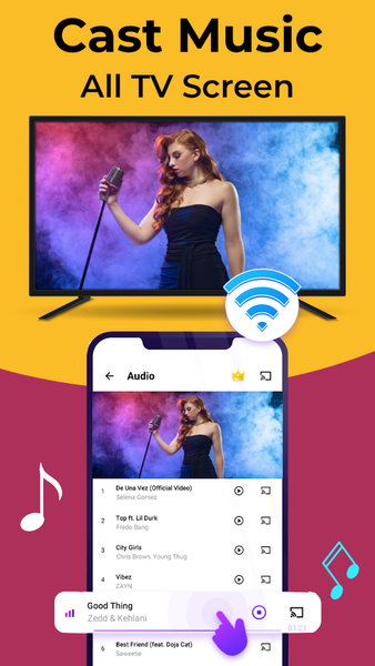 Screen Mirroring - Song Player - عکس برنامه موبایلی اندروید