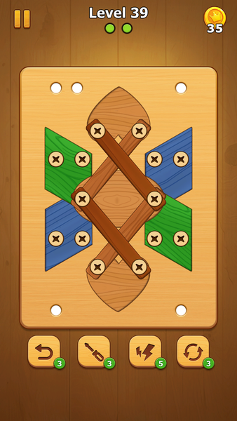 Screw Nuts - Wood Bolts - Gameplay image of android game