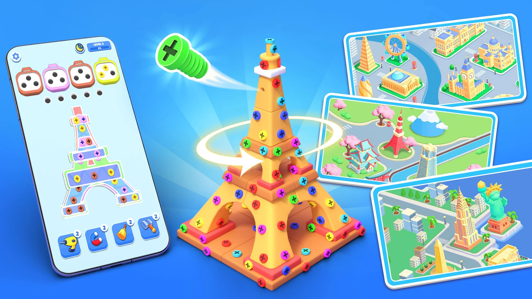 Screw Sort Jam™ - Screw 3d - Gameplay image of android game