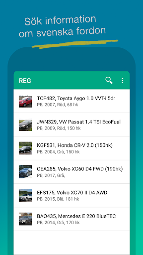 REG - Kolla regnumret, sök info om svenska fordon - عکس برنامه موبایلی اندروید