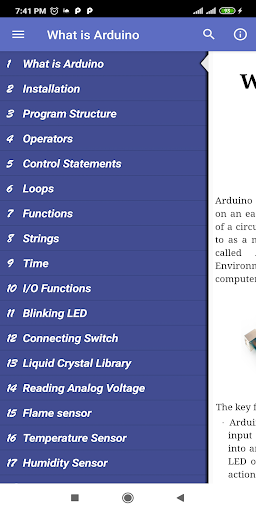 Arduino Basics - Image screenshot of android app