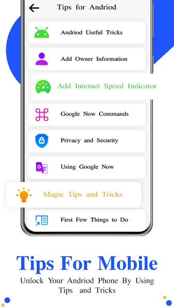 Android Secret Codes & Tricks - Image screenshot of android app