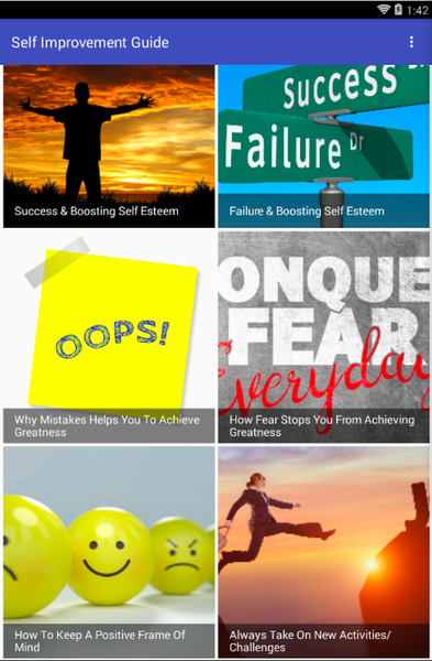Self Improvement Guide - Image screenshot of android app