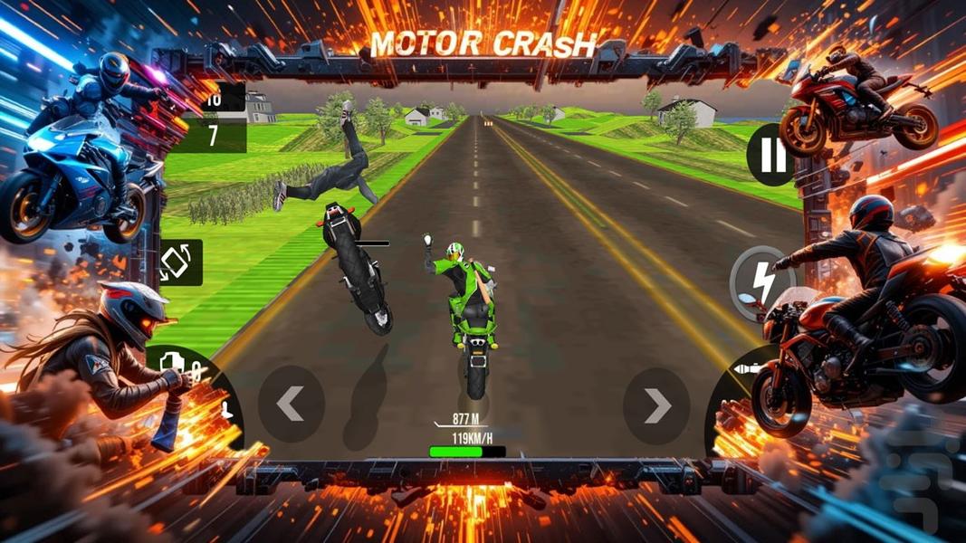 بازی موتور کراش - Gameplay image of android game