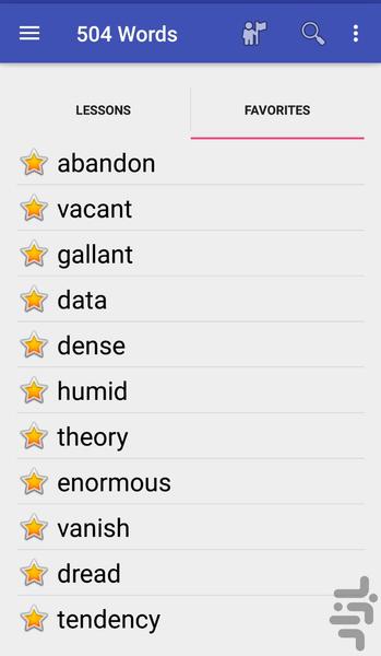 ۵۰۴ Words - عکس برنامه موبایلی اندروید
