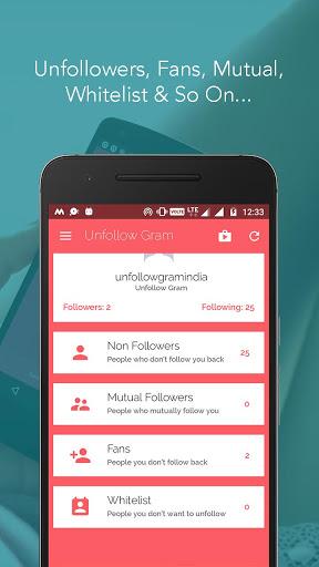 Unfollow Gram - Fans & Unfollowers for Instagram - Image screenshot of android app