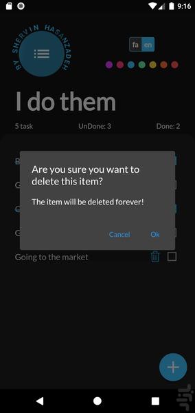 لیست کارها - Image screenshot of android app