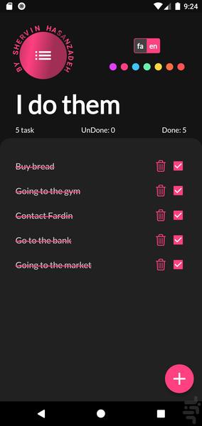 لیست کارها - Image screenshot of android app