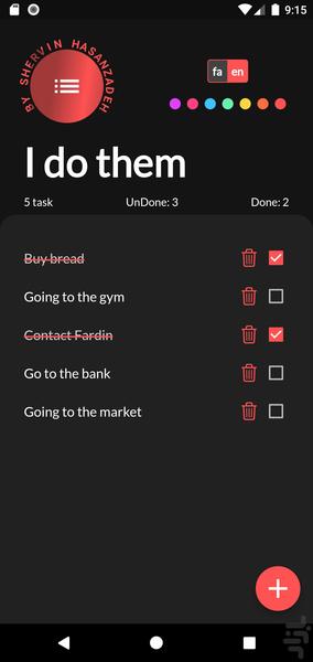 لیست کارها - Image screenshot of android app