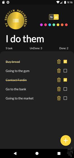 لیست کارها - Image screenshot of android app