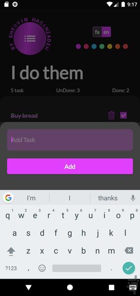 لیست کارها - Image screenshot of android app