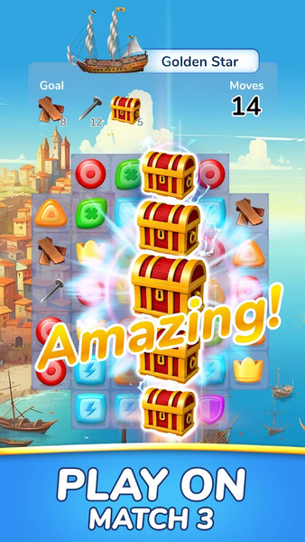Ship Master: Match 3 Port - Gameplay image of android game