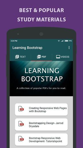 Learning Bootstrap 4  - Tutorial - عکس برنامه موبایلی اندروید