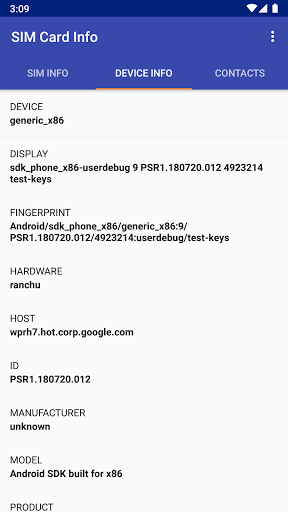 SIM Card Info - Image screenshot of android app