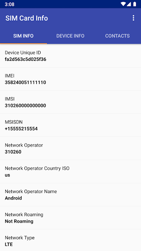 SIM Card Info - Image screenshot of android app