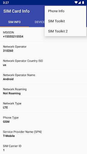 SIM Card Info - Image screenshot of android app