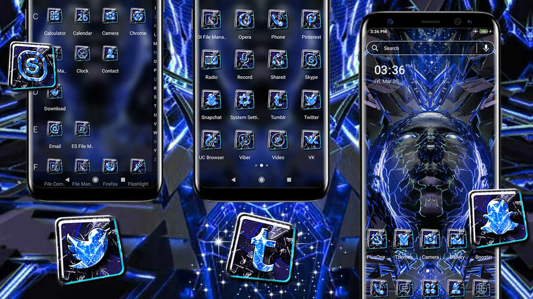 Abstract Blue Face Theme - Image screenshot of android app