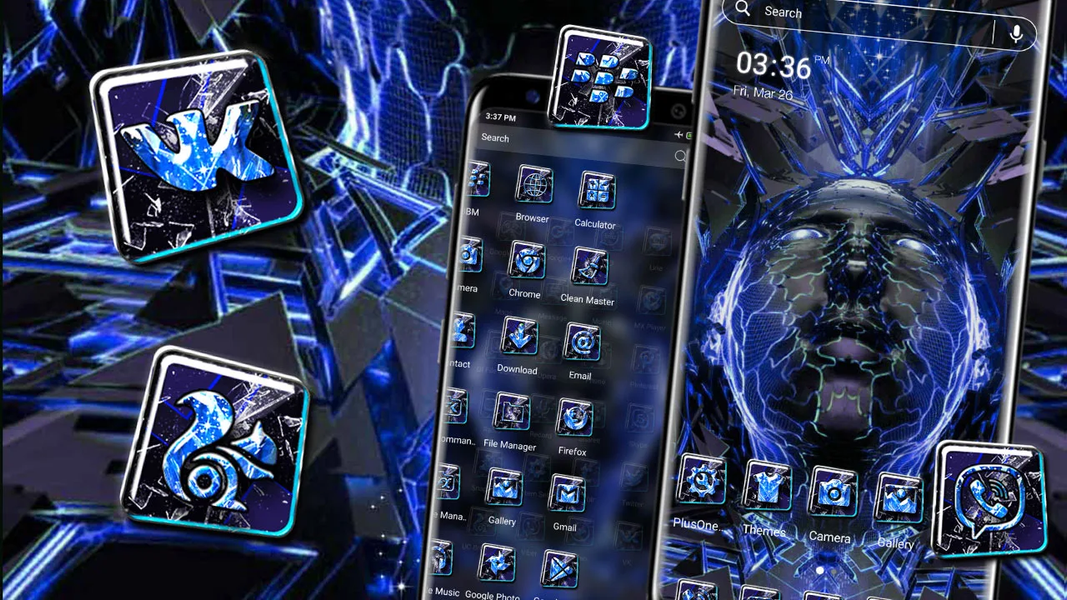 Abstract Blue Face Theme - Image screenshot of android app