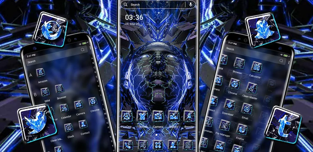 Abstract Blue Face Theme - عکس برنامه موبایلی اندروید