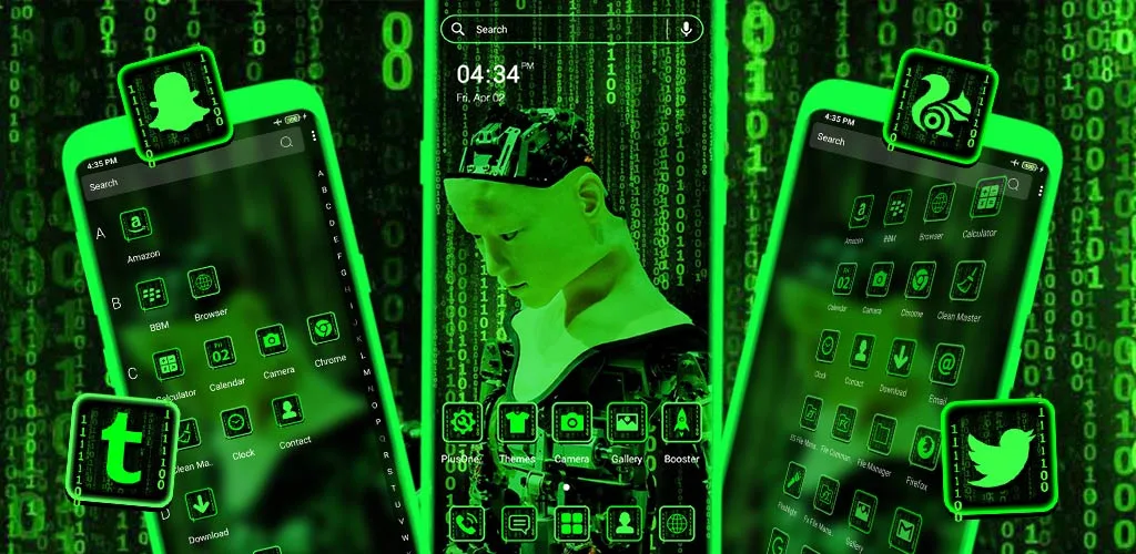 Green Tech Robot Theme - عکس برنامه موبایلی اندروید