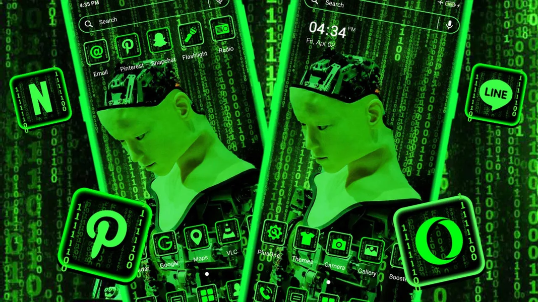 Green Tech Robot Theme - عکس برنامه موبایلی اندروید