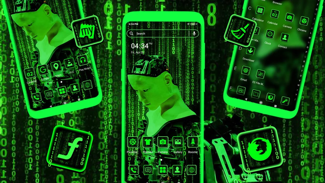 Green Tech Robot Theme - عکس برنامه موبایلی اندروید