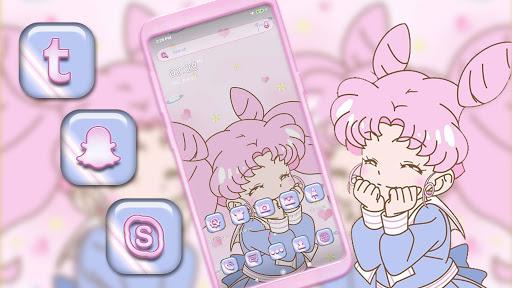 Kawaii Cute Girl Theme - Image screenshot of android app