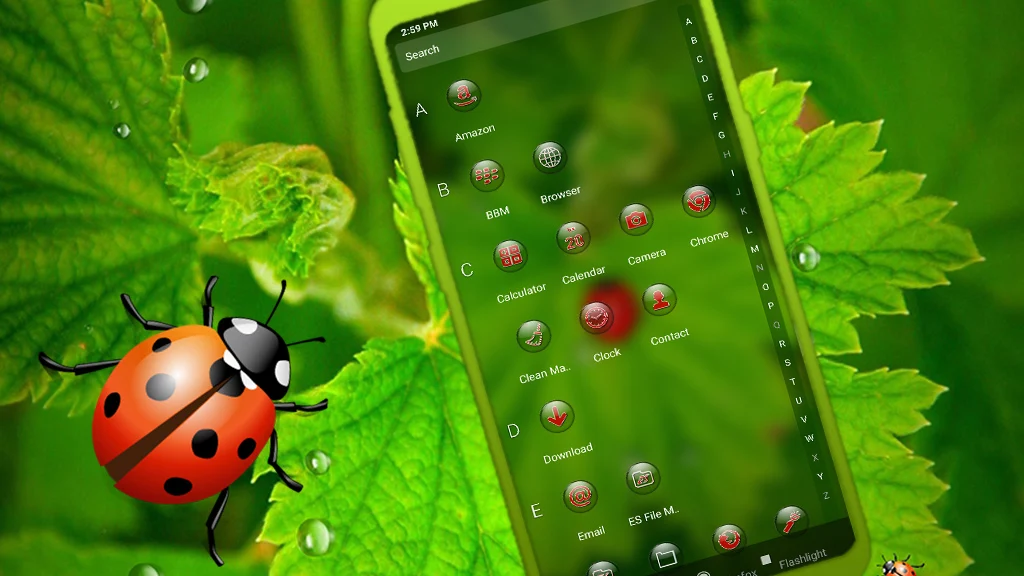 Ladybug Leaf Theme - عکس برنامه موبایلی اندروید