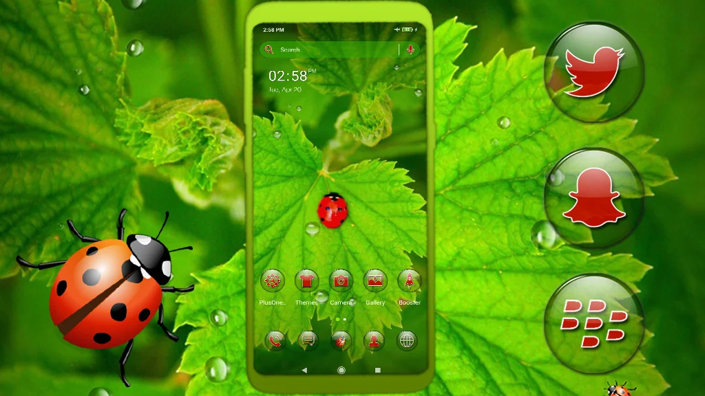 Ladybug Leaf Theme - Image screenshot of android app