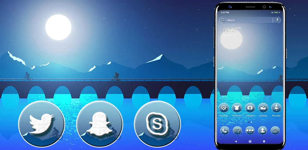 Night Moon Cycling Theme - عکس برنامه موبایلی اندروید