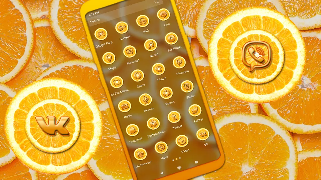 Orange Slice Theme Launcher - عکس برنامه موبایلی اندروید