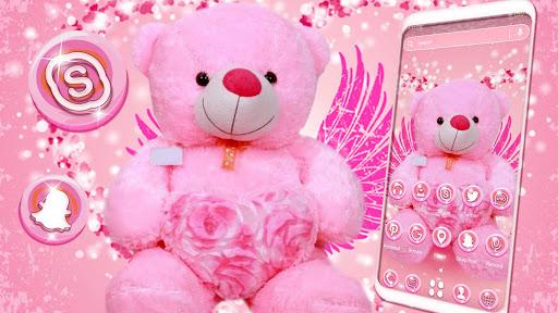 Pink Teddy Bear Theme - عکس برنامه موبایلی اندروید