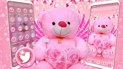 Pink Teddy Bear Theme - عکس برنامه موبایلی اندروید